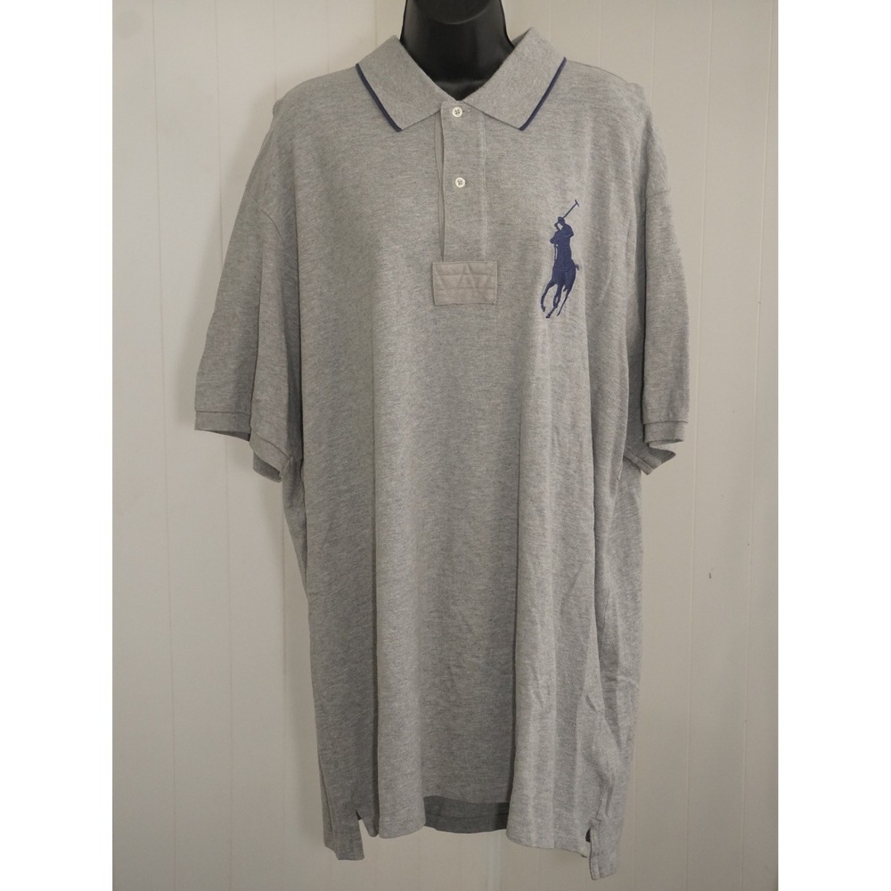 Polo Ralph Lauren 2XLT Gray Cotton Big Pony Short Sleeve Polo Shirt